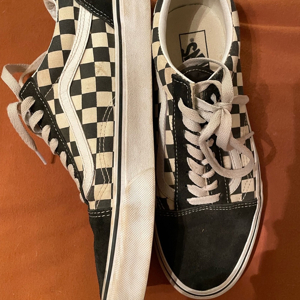 checkered old school vans.